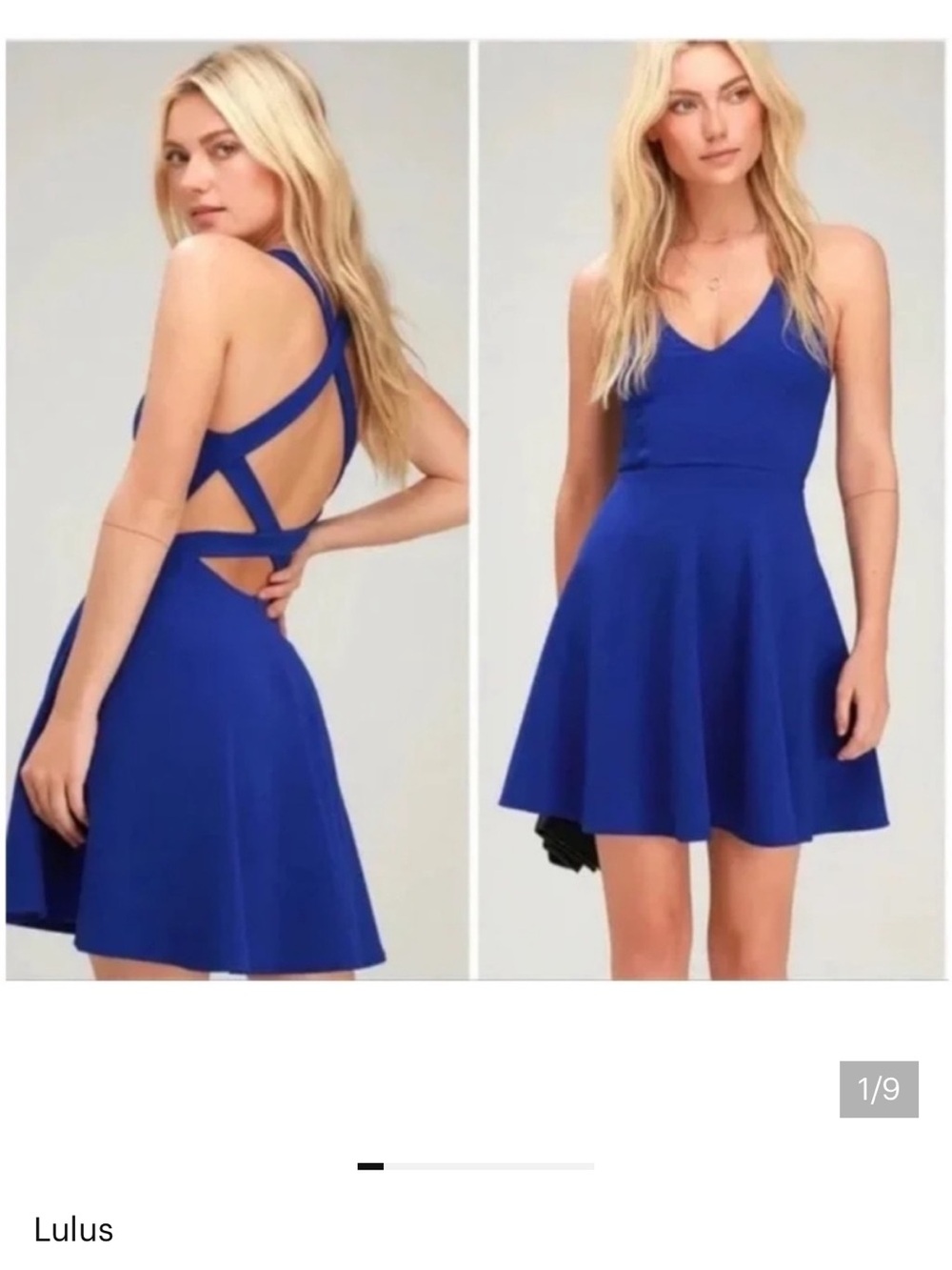 Lulu's Royal Blue Katrina Crossback Skater Dress